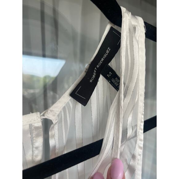 Robert Rodriguez Flowy White Top, Size M - Picture 3 of 6